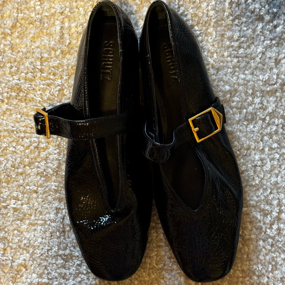 NEW Schutz Courtney Buckle Patent Flats - Picture 12 of 14